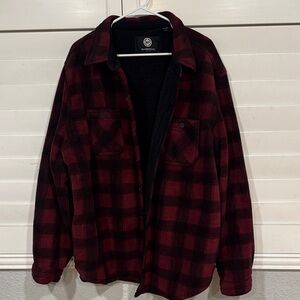 Weatherproof Men's Dark Plaid Shirt Jacket